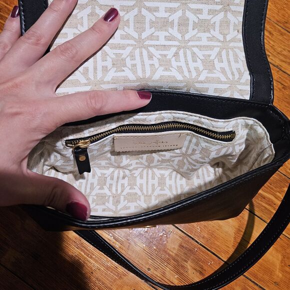 India Hicks “Dressage” Black Suede & Leather Crossbody Bag - Picture 7 of 10